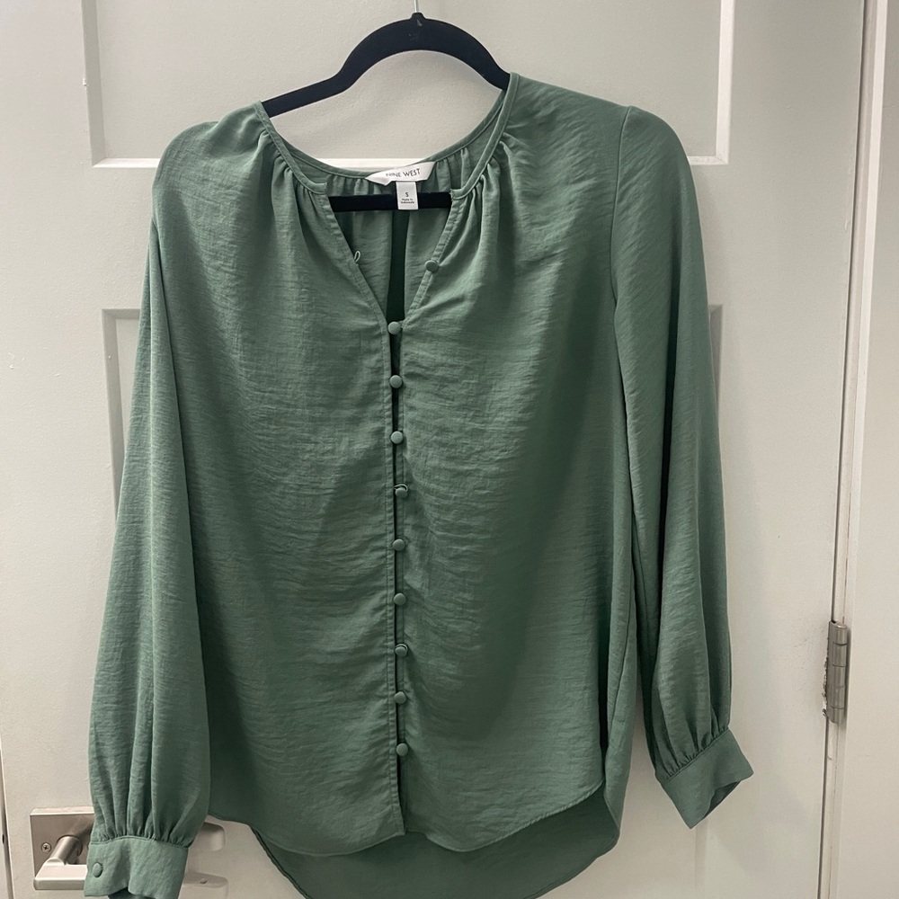 Nine West Sage Green Blouse